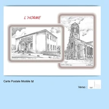CP M 42019-407 POSTCARD 2 DRAWINGS 42 L HORME