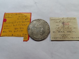 J19 HRE Bohemia Frederick I of the Palatinate 1620 Kuttenberg AR 1/2 Thaler VF