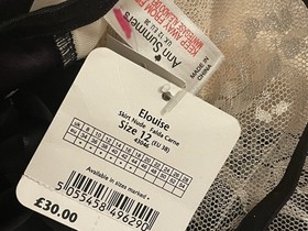 Ann Summers Suspender Skirt Size 12 Elouise Nude Black Silver Corset Girdle New