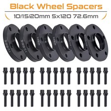 10/15/20mm Black Wheel Spacers & Bolts 72.6 5x120 For BMW 3 Series E36/E90/E92