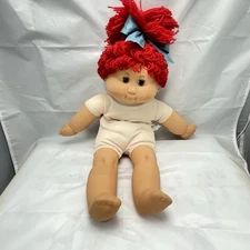 Vtg 1980's My Dream Baby B.B. Doll Red Yarn Hair Sleep Eyes