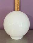 Vintage 6" Round Ball White Heavy Glass Globe Lamp Light Shade 3 1/4” Fitter (1)