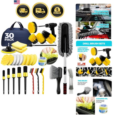 #ad #ad Car Detailing Kit Car Cleaning Tools Set Exterior Interior Wheels 30pcs $39.88