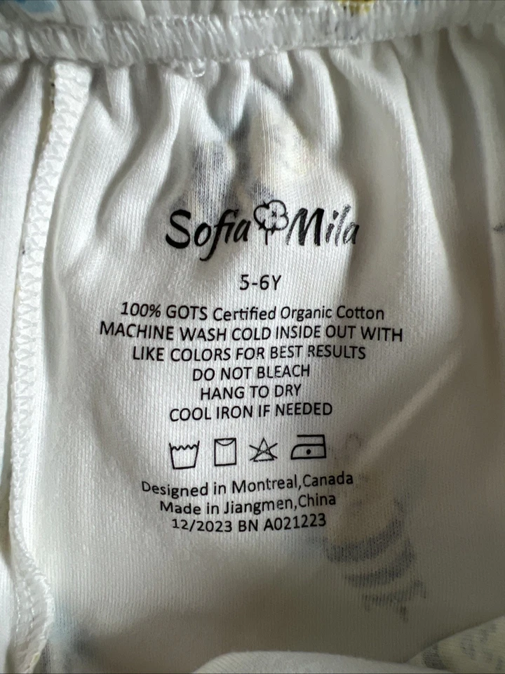 Conjunto de pantalones/mangas largas de algodón orgánico Sofia Mila Boutique 5-6 años venta al por menor $50 Foto 2 de 4