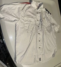 Magellan Outdoors Relaxed Fit Fish Gear Vented Shirt Men's XL USA Flag Patriotic