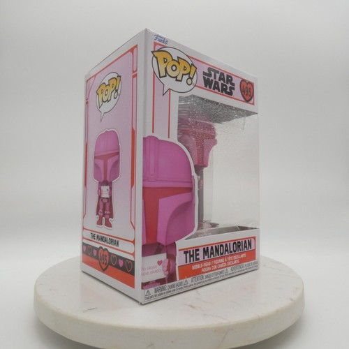 Funko Pop! Star Wars: Valentines - Figura rosa Bobblehead in vinile Mandalorian - Foto 6 di 8