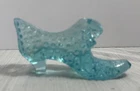 Vintage  Blue Fenton Slipper w/cat Face. Hobnail!!