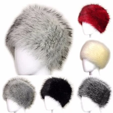 Women Fluffy Ski Hat Faux Fur Hat Thick Cycling Warm Cap Winter Outdoor Hats