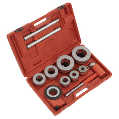 Sealey 3/8''- 2'' BSPT Rohrgewinde-Kit mit 4 Werkzeug-Stahl Schneideinsätzen PTK992