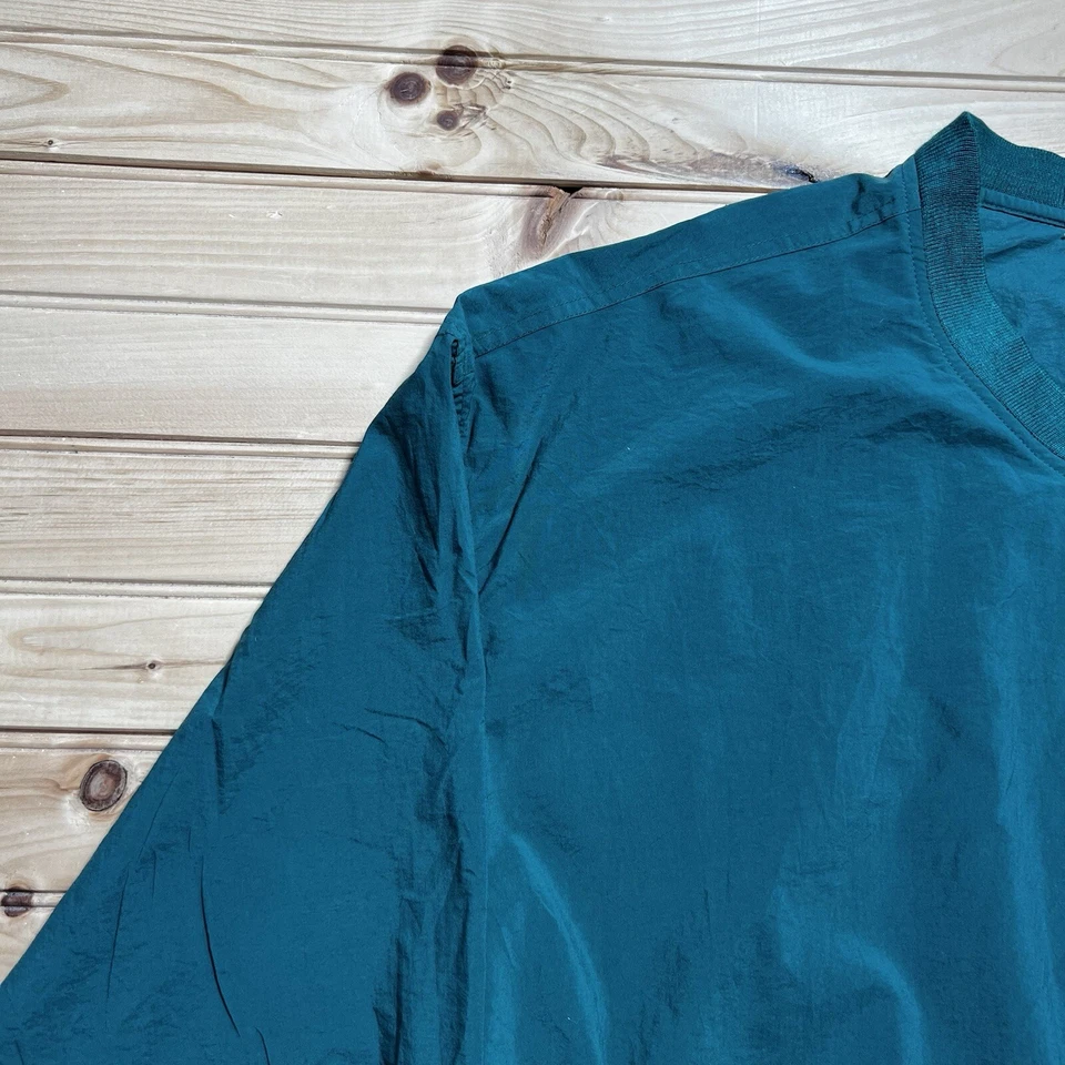 Vintage Izod Pullover Men’s Large Green V Neck Windbreaker Golf Jacket Packable - Image 4 of 4