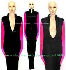 Black/Pink Spandex Mummy Bodysuit Costumes Sleeping Bag internal Sleeves F825