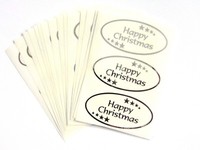 Happy Weihnachten Sticker GläNzend Silber Auf Klar Etiketten FüR Karten Umschlag