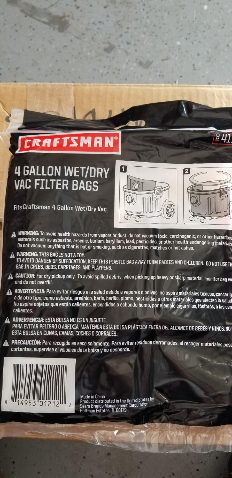 Craftsman 4 Gallon Wet Dry Vac Filter Bags, 3 Pack 41157FREE SHIPPING !! eBay