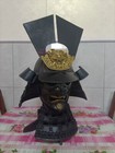 1:1 Wearable Japanese Armor Samurai Warrior Helmet Cosplay Black Full Face Mask