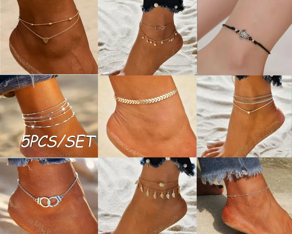 Dropship Turandoss Heart Initial Ankle Bracelets For Women; 14K Gold Filled  Handmade Dainty Layered Anklet Letter Initial Heart Ankle Bracelets For  Women Beach Jewelry Gifts to Sell Online at a Lower Price |