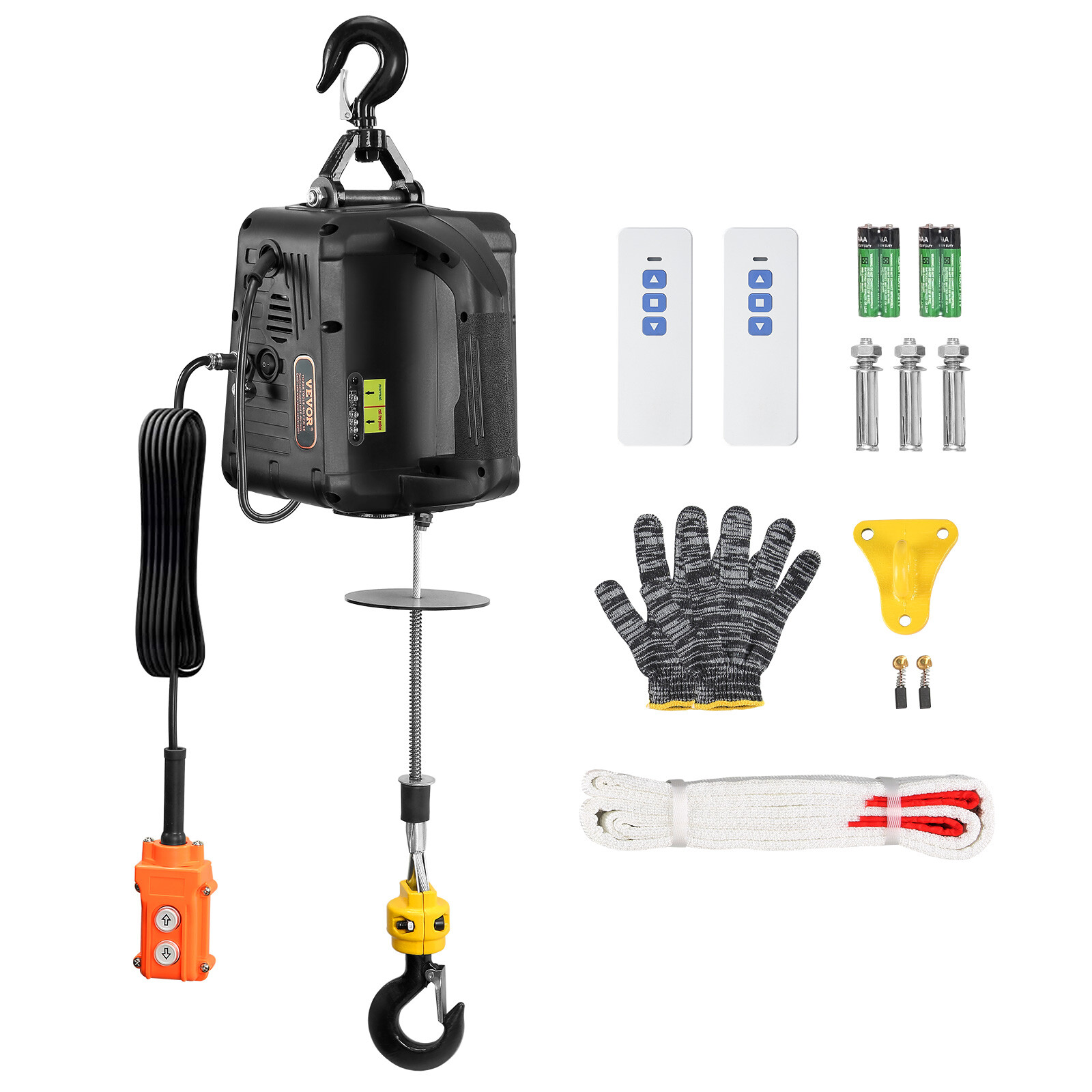 Palan électrique portable 500 kg Uimoso 230V avec télécommande filaire pour levage de chantier
