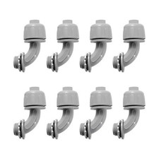 1/2-Inch Liquid Tight Connector 90-Degree, for PVC Electrical 8-PACK, Grey 