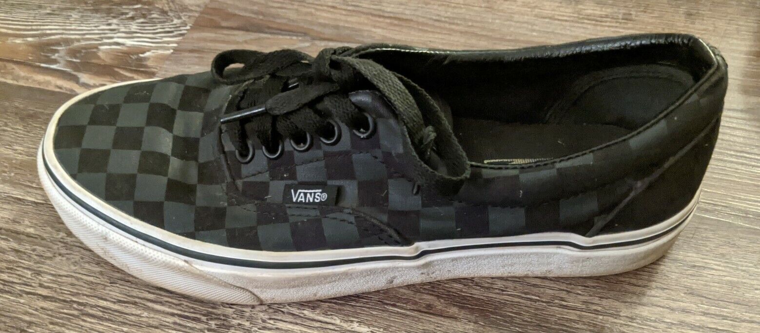Vans Off the Wall mens black grey checkered canvas shoes size 7