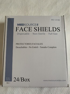 FACE SHIELDS MEDSOURCE MS 12100 DISPOSABLE 24/BOX,NEW