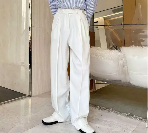 Pantalones de diseño para hombre Pantalones de moda Gran Bretaña cintura alta recta simple coreano OL - Imagen 8 de 21
