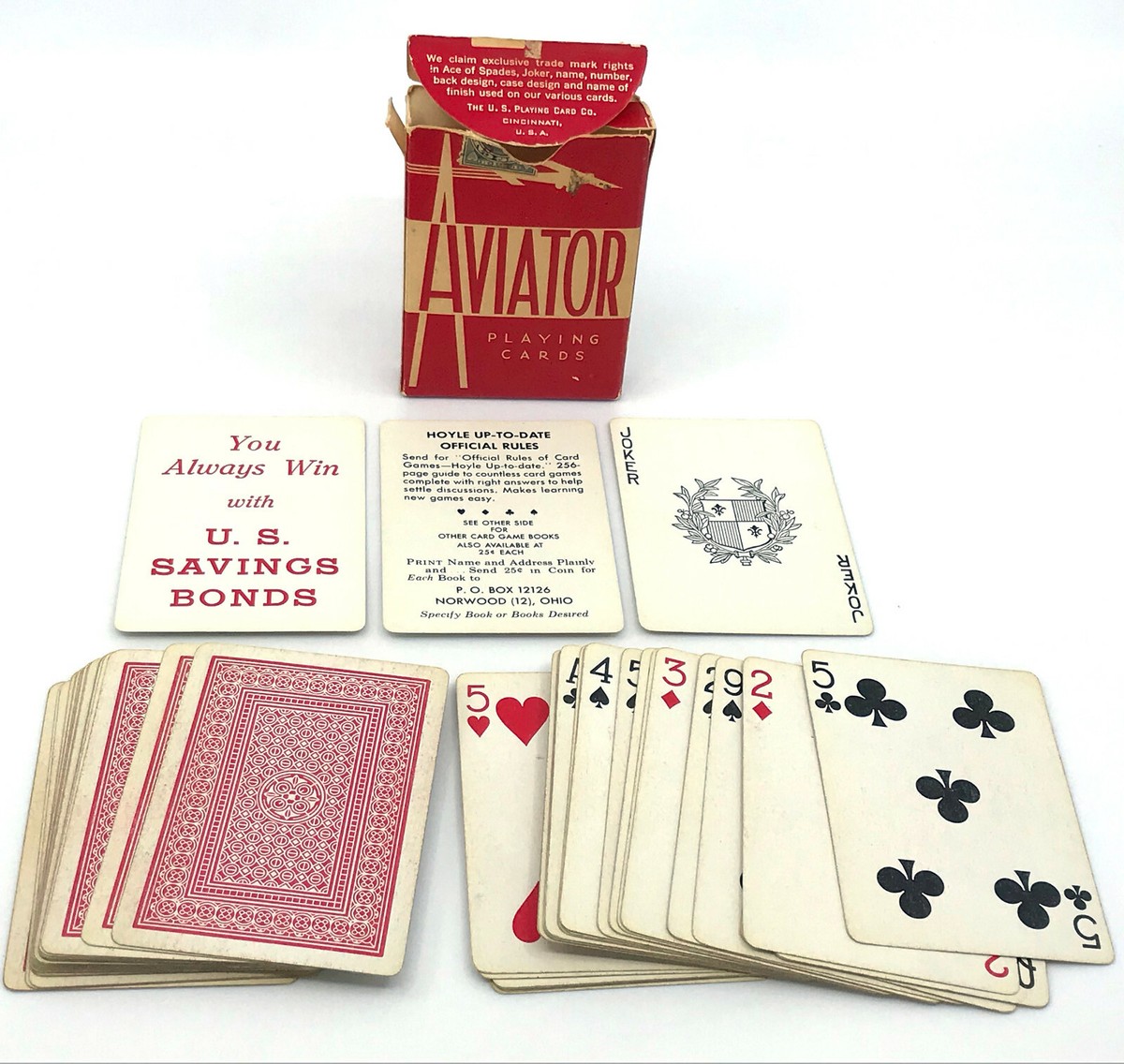 Aviator Playing Cards USPCC Red Number 914 Tax Stamp US Aviator Playing Cards USPCC Red Number 914 Tax Stamp US