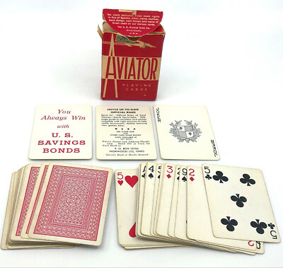 Aviator Playing Cards USPCC Red Number 914 Tax Stamp US