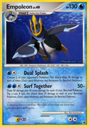 1x Empoleon - 17/100 - Rare Lightly Played Pokemon Diamond & Pearl Majestic Dawn