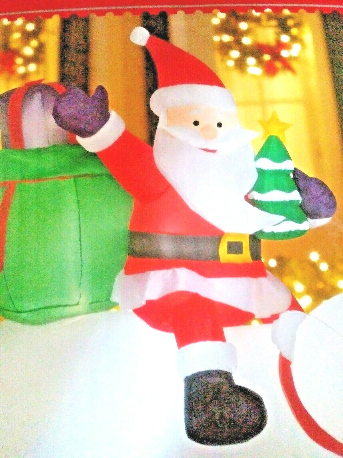 Airblown Inflatable Santa & Polar Bear 6 Feet Tall Lights Up eBay