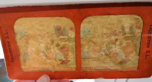 Diableries TEJIDO FRANCÉS col LA VALLEE LUTINES Esqueletos Stereoview Diablo 1860 - Imagen 2 de 5