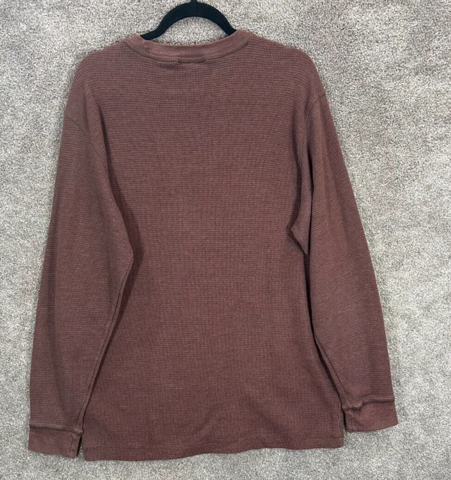 Camisa Wolverine Para Hombres XL Borgoña Roja Térmica Tejida Gofre Manga Larga Cuello Redondo Foto 2 de 4