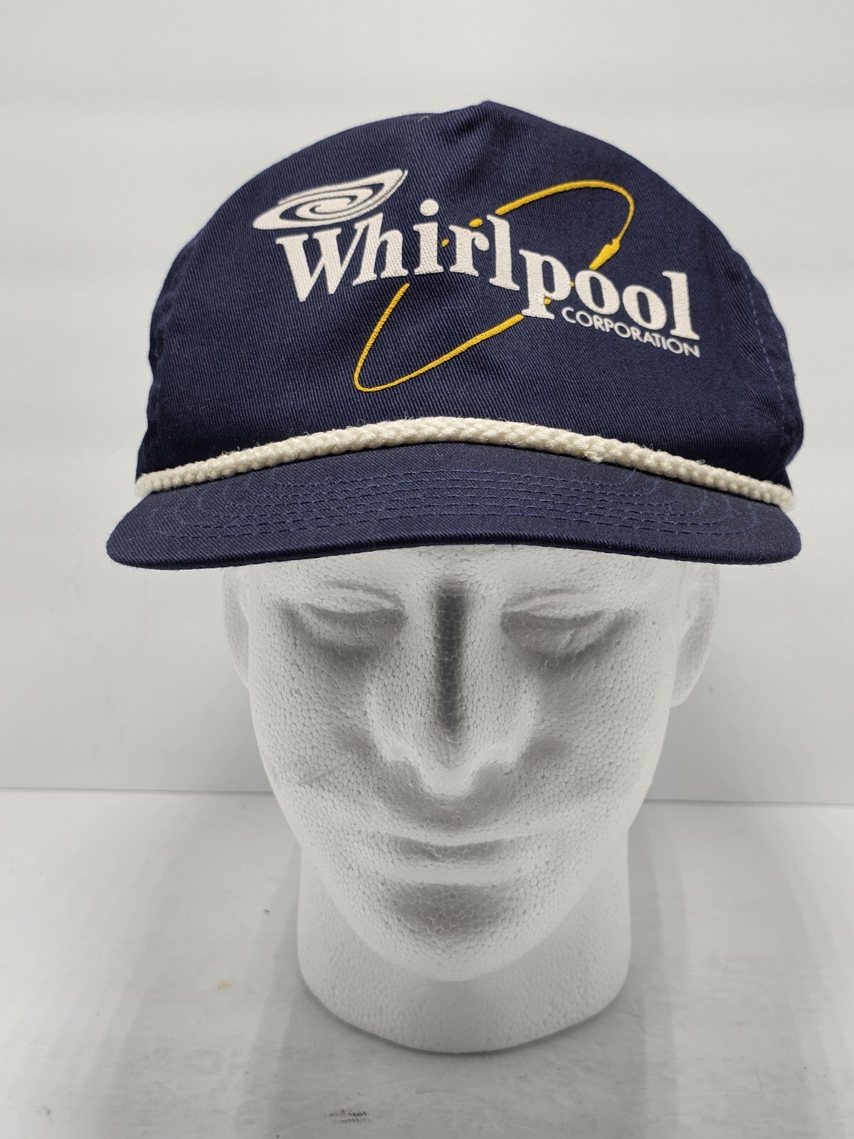 Vintage Whirlpool Corp Hat Blue Trucker Rope Made in USA Adjustable Park Ave TN