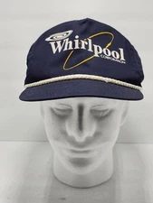 Vintage Whirlpool Corp Hat Blue Trucker Rope Made in USA Adjustable Park Ave TN