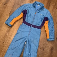 Vtg 70s 80s Ellesse Ski Suit One Piece Snowsuit Snow Apres Bib Retro Womens 8