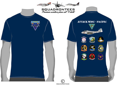 A-6 Intruder Attack Wing Pacific - Squadron T-Shirt D7, USN Licensed T-Shirt