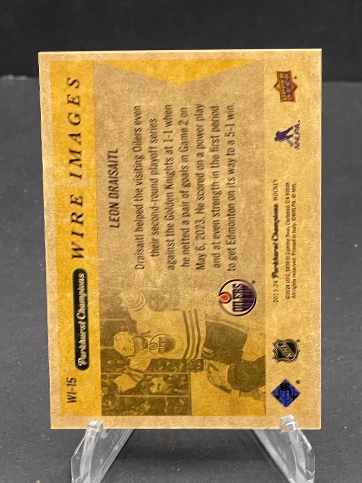 2023-24 LEON DRAISAITL PARKHURST CHAMPIONS WIRE PHOTOS GOLD #WI-15, SN 165/349 - Image 2 of 2