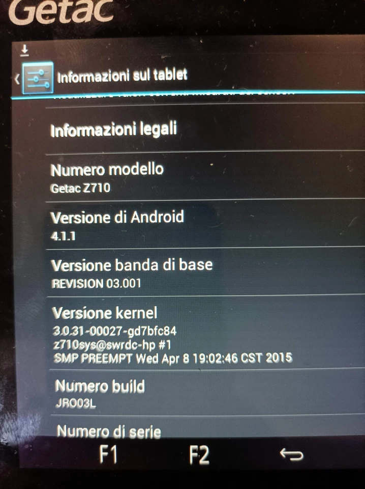 Stock 4 pezzi, GETAC Z710 Fully Rugged Tablet 7" Android 4 - Immagine 2 di 4