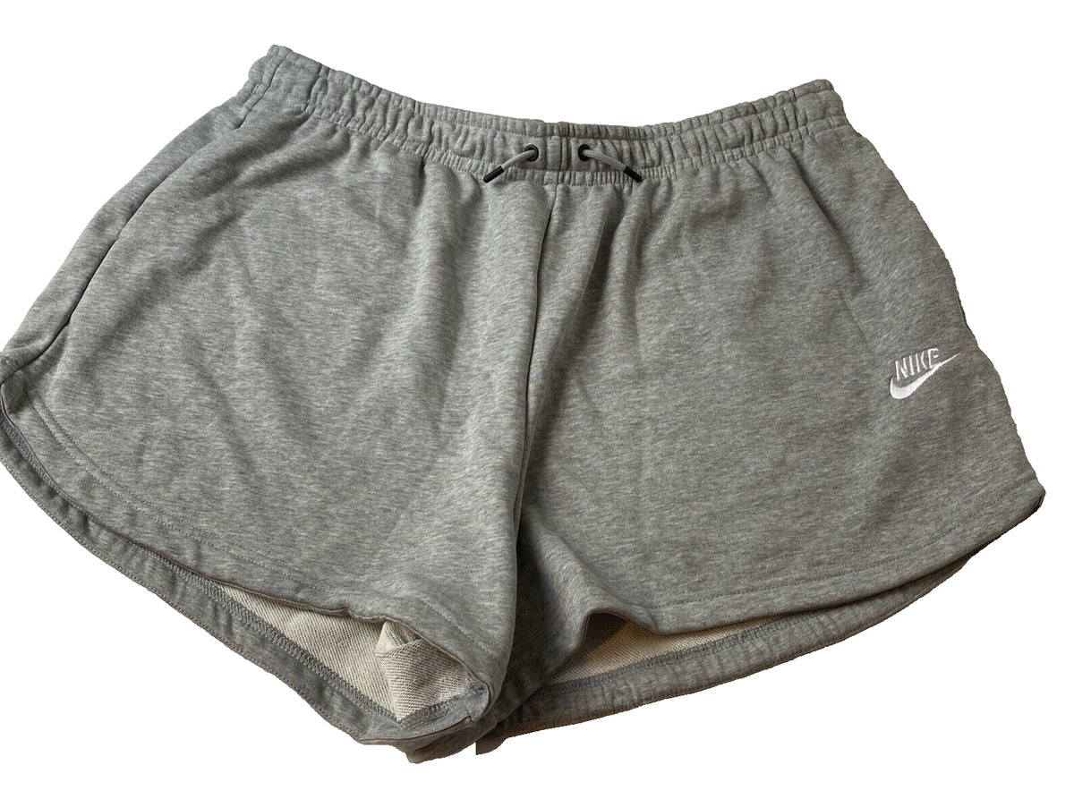 Nike Sportswear Gray Fleece Shorts Womens 1X high rise comfy pull on pockets new | eBay