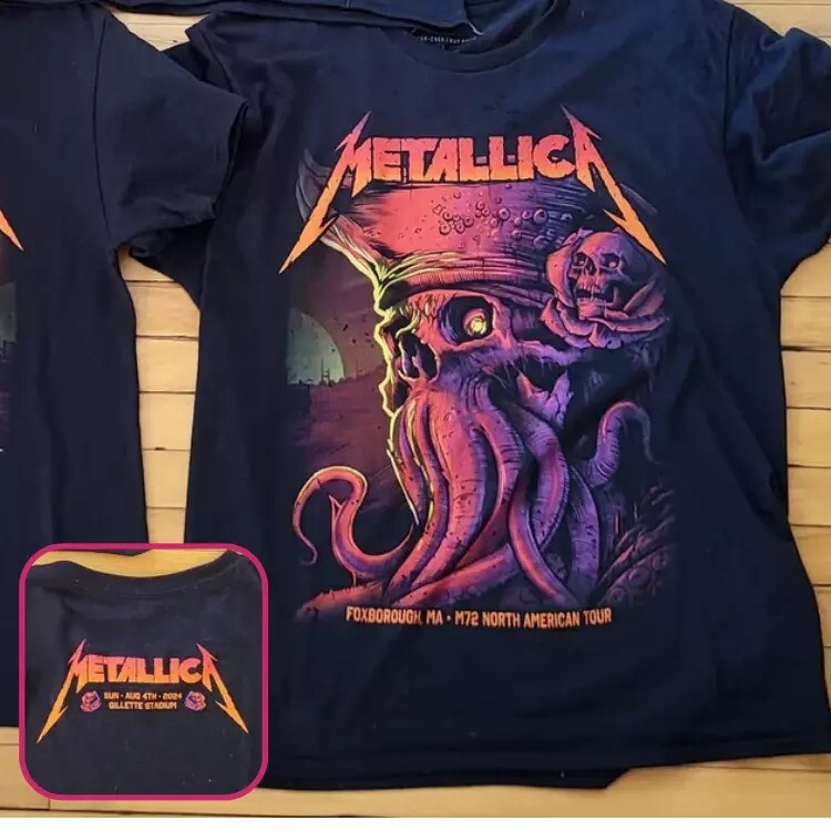 Metallica Foxborough MA Day 2 At Gillette Stadium 2024 M72 World Tour T shirt