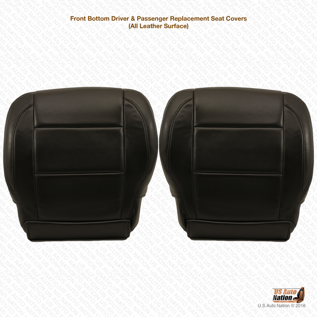 2005 2006 DRIVER & PASSENGER Bottom LEATHER Seat Cover For Nissan Titan BLACK eBay