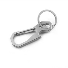 Outdoor TC4 Titanium Key Chain Carabiner with Key Ring Hang Buckle EDC Tool