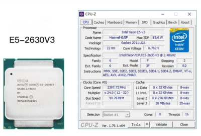 Intel Xeon E5-2630 V3 2.4GHz 8 Core 16 Threads LGA 2011-3 SR206 CPU Processor