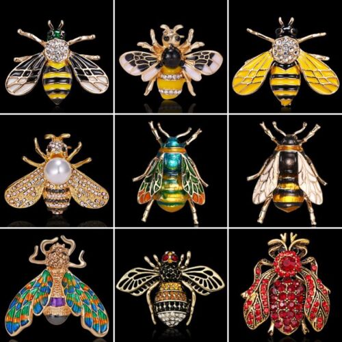 Fashion Bee Crystal Brooch Pin Costume Badge Women Party DIY Bouquet Jewelry New - Picture 1 of 24