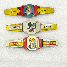 3 Vintage Premium Prize Tin Litho Ring Post Toasties Cereal