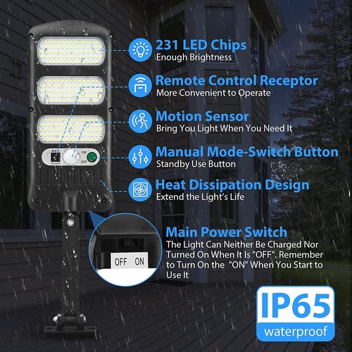 Super Bright LED Solar Motion Sensor Light Garden Outdoor Street Wall Lamp - Picture 12 of 18