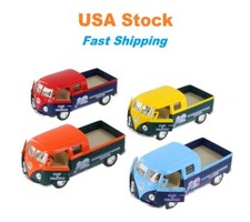 1963 Volkswagen Bus Double Cab Pickup Kinsmart Diecast Toy Car, 5.25'', 1:32