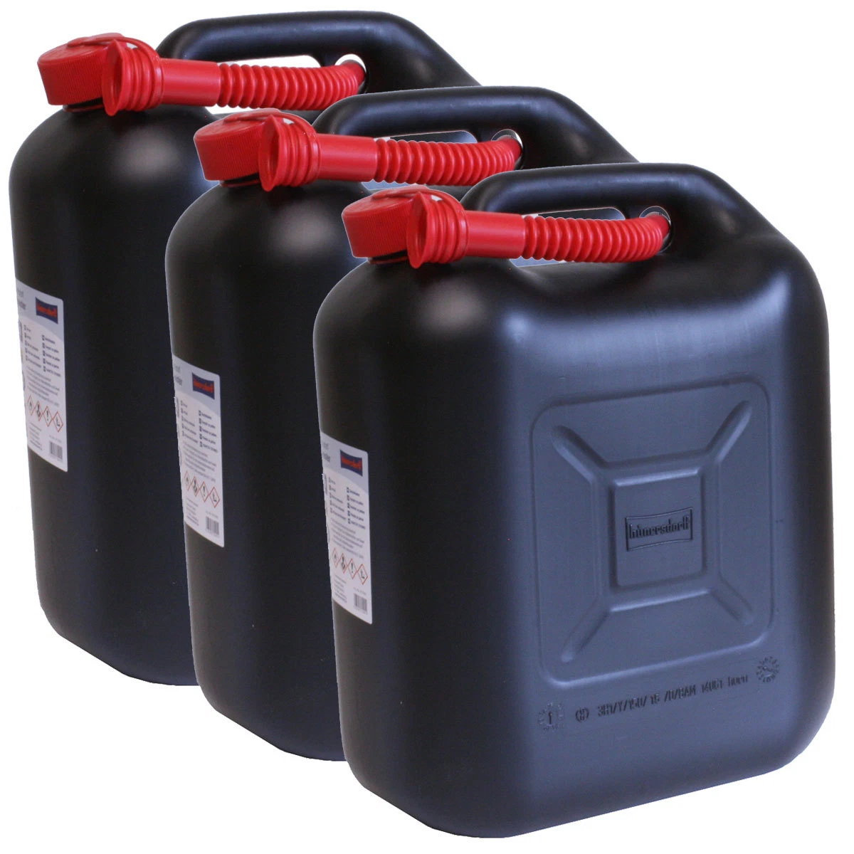 3er Set Benzinkanister 20L schwarz NEU 3x Kraftstoff-Kanister 20 Liter  Germany !