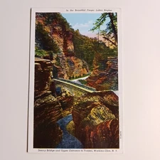 Postcard Watkins Glen NW York State Park In The Fingerlakes Region Sentry Bridge