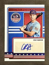 2023 Panini USA Baseball Stars & Stripes - Cole Hansen #NTDP-CH Auto