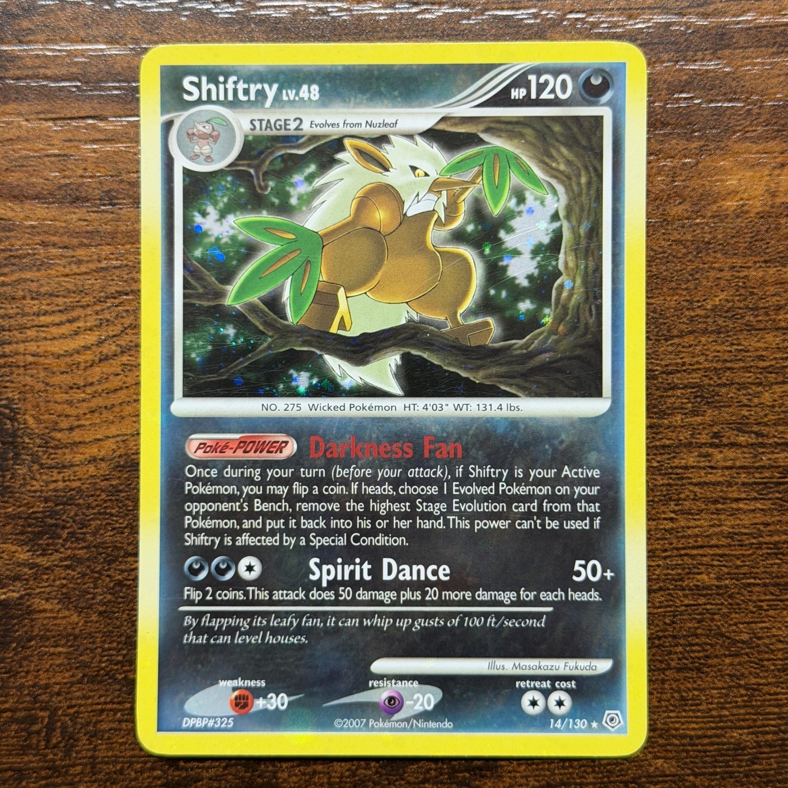 Shiftry 14/130 Holo Rare Diamond & Pearl Pokemon Card