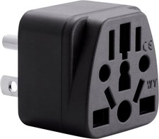 US Travel Plug Adapter for Europe UK Australia China to USA Type B Black L